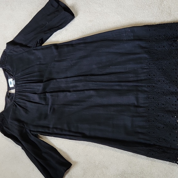 Old Navy Dresses & Skirts - Old Navy Black Eyelet Bottom Amd Top Detail Dress- Small Petite